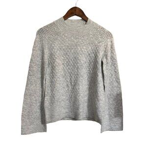 LOFT Womens Gray Textured Knit Soft Mock Neck Raglan Long Sleeve Sweater XSP